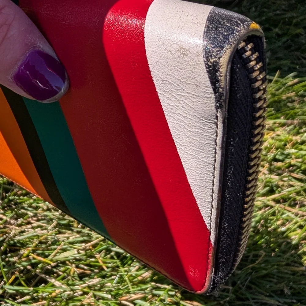 Loewe Zip-Around Compact Wallet Multicolor Crocodile Logo - GUC! - Picture 11 of 16